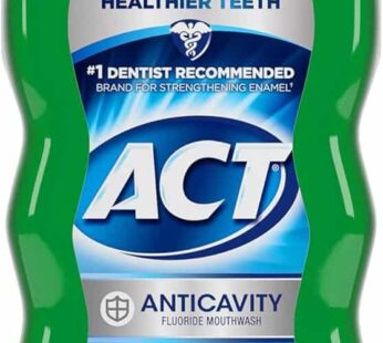 ACT Anticavity Zero Alcohol Fluoride Mouthwash 18 fl. oz., With Accurate Dosing Cup, Mint